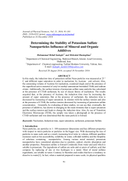 Determining the Stability of Potassium Sulfate Nanoparticles