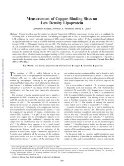 Measurement of Copper-Binding Sites on Low Density Lipoprotein