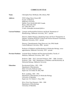 Christopher Ross McMaster - Dalhousie Medical School