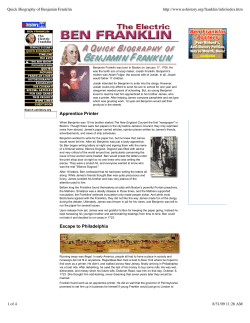 Quick Biography of Benjamin Franklin