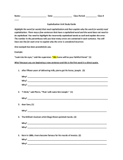 Capitalization Unit Study Guid
