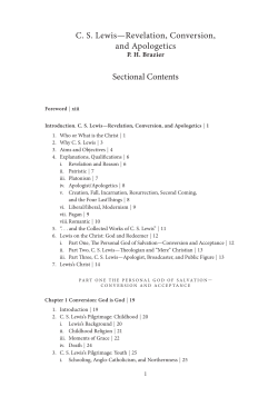 C.S. Lewis&ndash;Revelation, Conversion and Apologetics