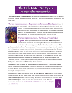 The impossible dream - The Little Match Girl Opera