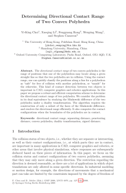 Determining Directional Contact Range of Two Convex Polyhedra