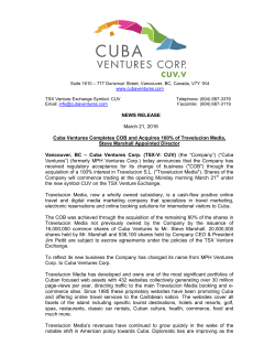 ITL Capital Corp. - Cuba Ventures Corp.