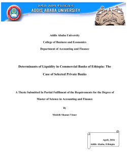 Determinants of Liquidity in Commercial Banks of Ethiopia: The