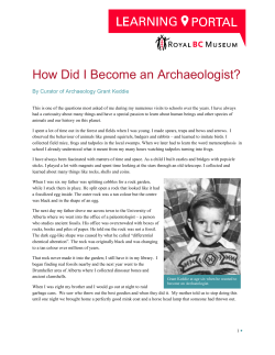 How Did I Become an Archaeologist?