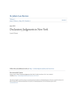 Declaratory Judgments in New York