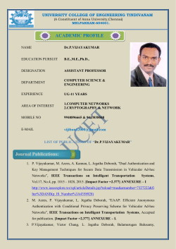 Dean Profile - university college of engineering tindivanam