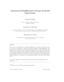 Automated Simplification of Large Symbolic Expressions