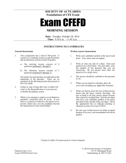 Morning - Society of Actuaries