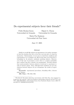 Do experimental subjects favor their friends?