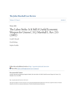 The Labor Strike: Is It Still A Useful Economic Weapon for Unions