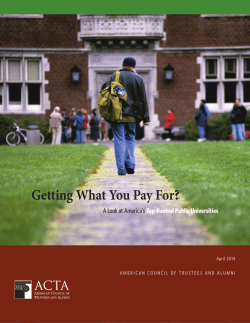 Getting What You Pay For? - The American Council of Trustees and