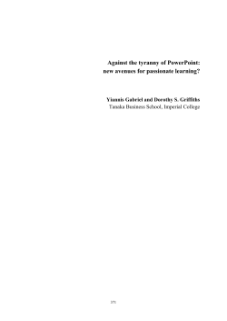 Against the tyranny of PowerPoint: new avenues for