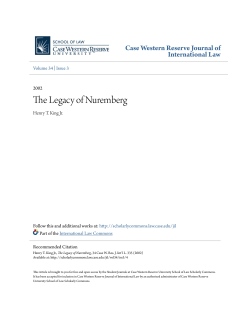 The Legacy of Nuremberg - Case Western Reserve University