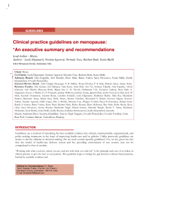 Clinical practice guidelines on menopause: *An executive summary