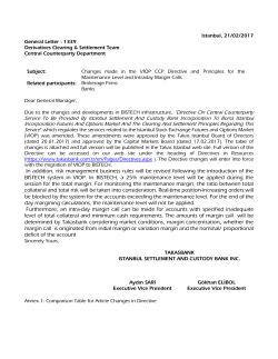 Changes made in the VİOP CCP Directive and
