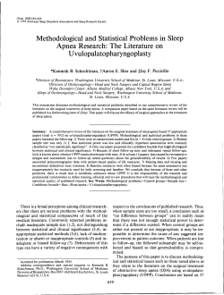 Methodological and Statistical Problems in Sleep Apnea Research