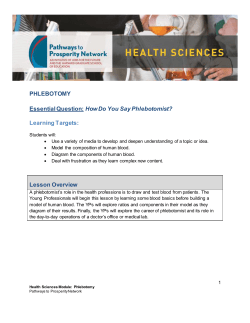 PHLEBOTOMY Essential Question: How Do You Say Phlebotomist