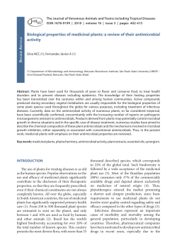 Biological properties of medicinal plants
