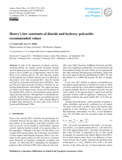 Henry`s law constants of diacids and hydroxy polyacids