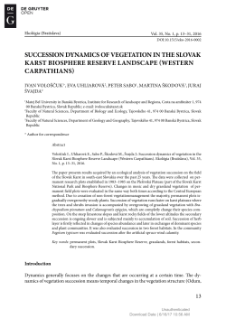succession dynaMics oF vegeTaTion in The slovak karsT Biosphere