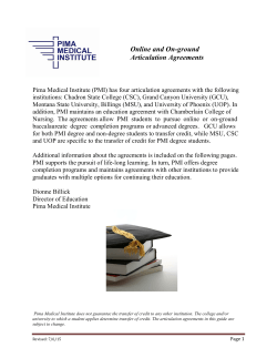 Online and On-ground Articulation Agreements