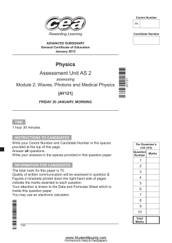 2: Waves, Photons and Medical Physics