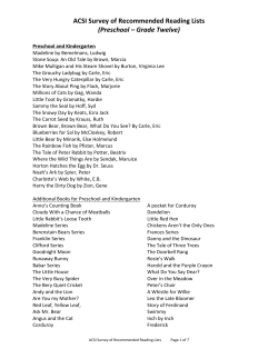 ACSI Recommended Reading Lists