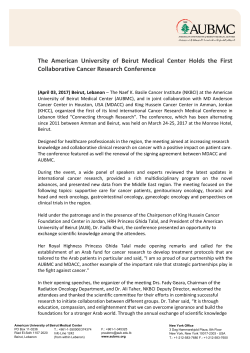 The American University of Beirut Medical Center Holds