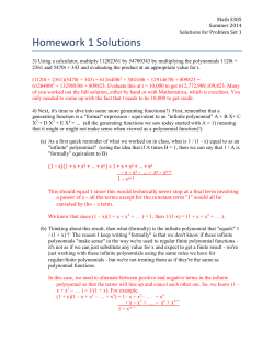 Solution Notes for Set 1 - Harvard Math Department