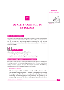 Lesson-27 Quality control in cytology
