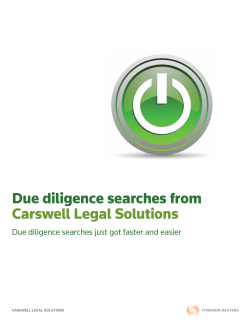 Due Diligence Brochure - Carswell Legal Solutions