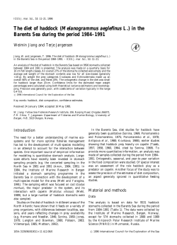 The diet of haddock (Melanogrammus aeglefinus L.) in the Barents
