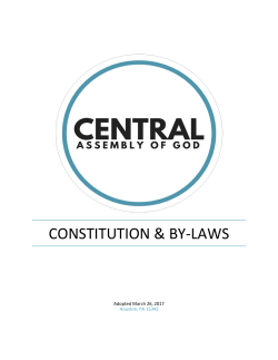Constitution and Bylaws - Central Assembly of God