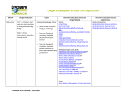 Oregon Kindergarten Science Unit Organization - Help