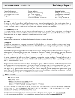 Patient Information Name: Sparty the Spartan Date of birth: 09/28