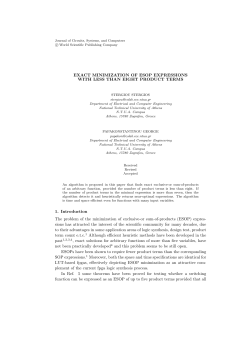 EXACT MINIMIZATION OF ESOP EXPRESSIONS WITH LESS THAN