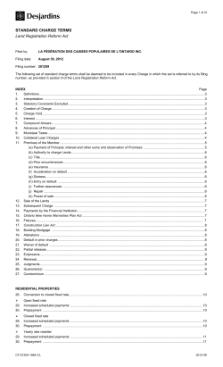 Standard charge terms