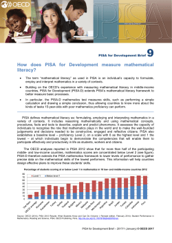 How does PISA for Development measure mathematical