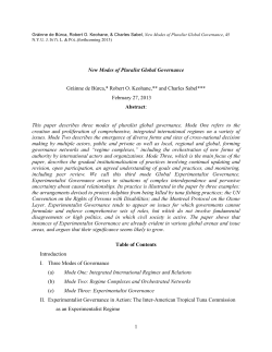 New Modes of Pluralist Global Governance