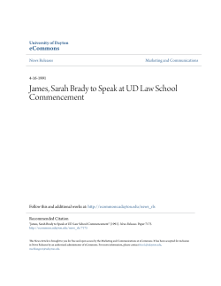 James, Sarah Brady to Speak at UD Law School Commencement