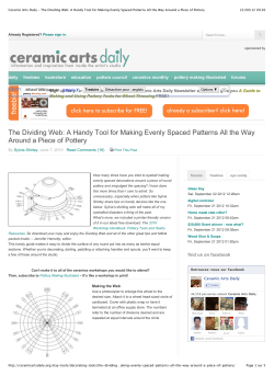 Ceramic Arts Daily &ndash; The Dividing Web: A Handy Tool for Making