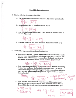 Probability Review Answer Key