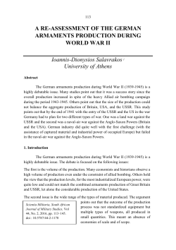 A RE-ASSESSMENT OF THE GERMAN ARMAMENTS