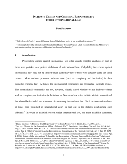 inchoate crimes and criminal responsibility under