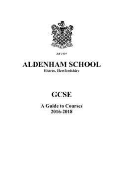 Guide to Courses - Aldenham School