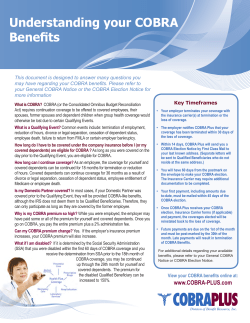 Understanding your COBRA Benefits