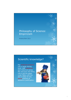 Philosophy of Science: Empiricism Scientific knowledge?